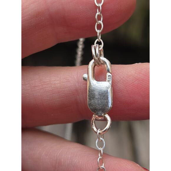 Vintage Alan K Millefiori of Venice Sterling Silver Pink Cross Pendant Necklace - Picture 9 of 10